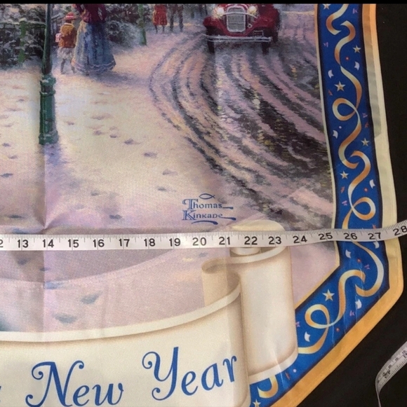 Thomas Kinkade Year of Glad Tidings Happy New Year Winter Scene Flag with COA - Picture 6 of 8